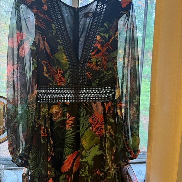 PatBO Elegant Black Dress with Vibrant Floral Design - Picture 4 of 4